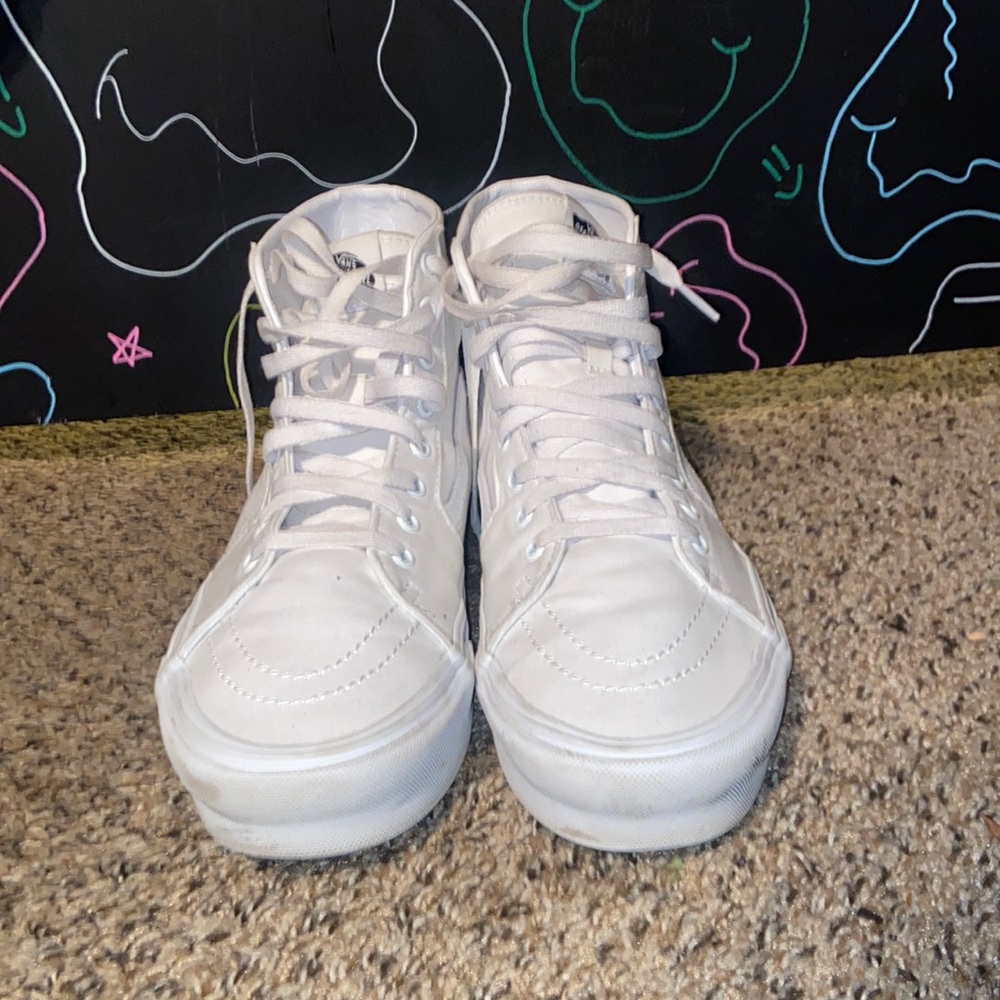 white high top Vans